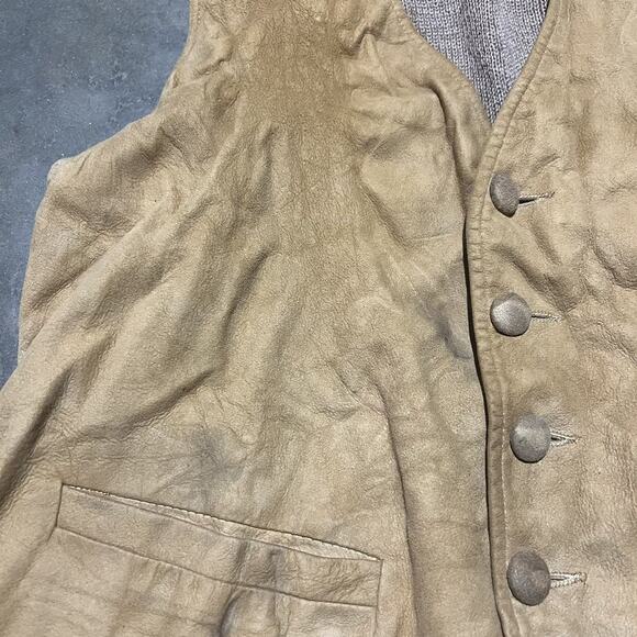 Vintage 30s Suede Knit Suit Hunting Workwear Vest - Picture 2 of 4